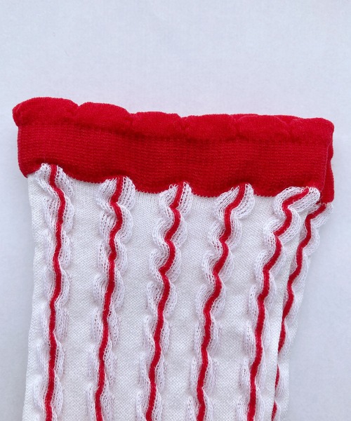 l'atelier du savon(アトリエドサボン)の「ぽこぽこストライプ くつ下(ソックス/靴下・レディース・ブラック/レッド・FREE)」の14枚目の写真