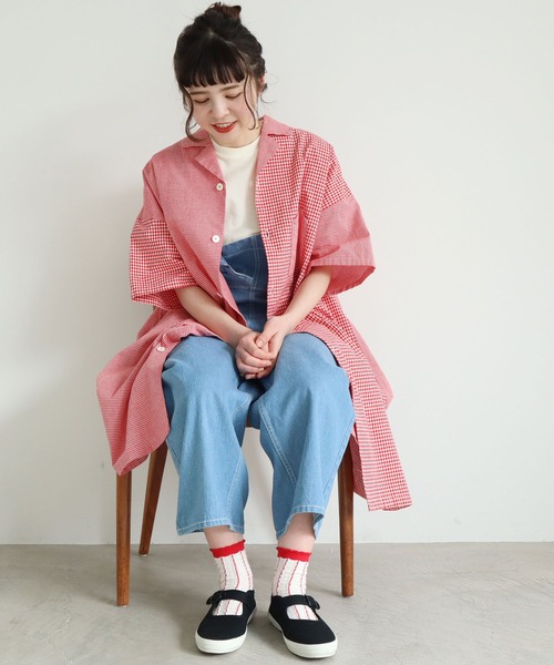 l'atelier du savon(アトリエドサボン)の「ぽこぽこストライプ くつ下(ソックス/靴下・レディース・ブラック/レッド・FREE)」の12枚目の写真