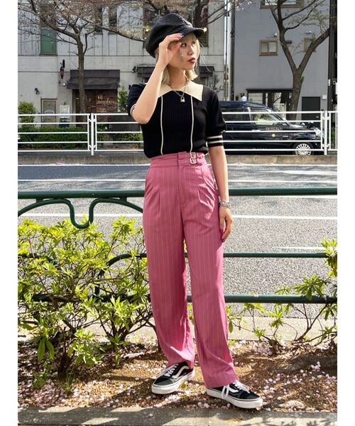 jouetie(ジュエティ)の「ウエストベルトタックパンツ(その他パンツ・レディース・ブラック/グレー/ピンク/その他1・MEDIUM)」の6枚目の写真