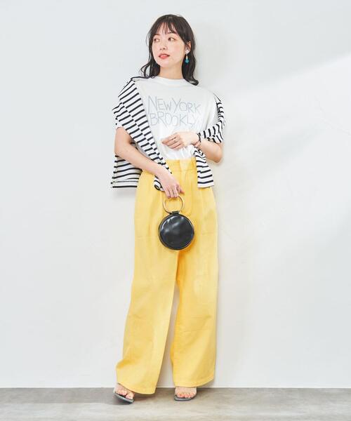 coen（コーエン）の「ソフトコットン2タックチノパンツ（チノパンツ・レディース・ベージュ/ネイビー/イエロー・M/S/L）」の5枚目の写真