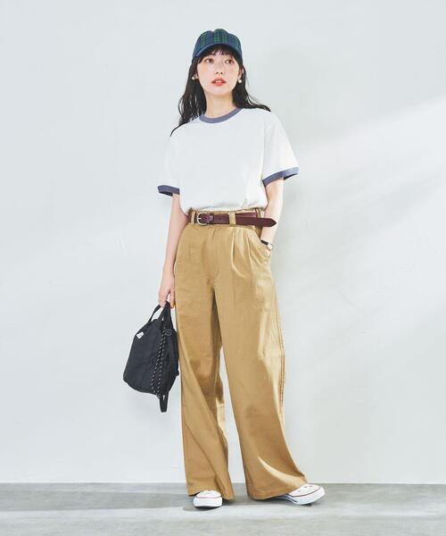 coen（コーエン）の「ソフトコットン2タックチノパンツ（チノパンツ・レディース・ベージュ/ネイビー/イエロー・M/S/L）」の17枚目の写真