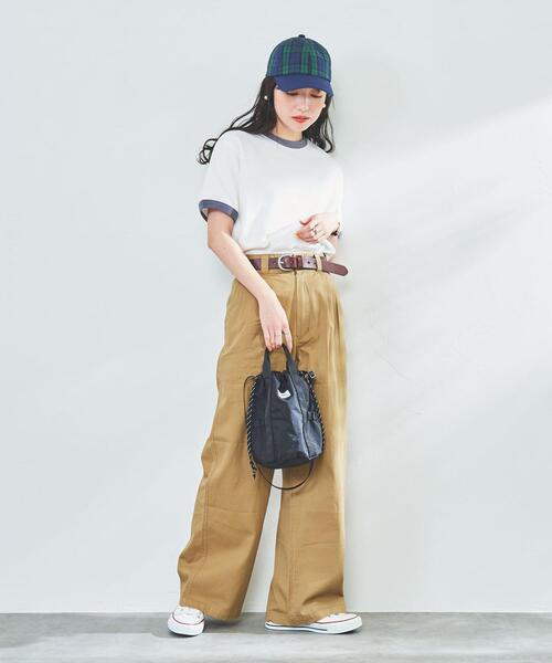 coen（コーエン）の「ソフトコットン2タックチノパンツ（チノパンツ・レディース・ベージュ/ネイビー/イエロー・M/S/L）」の18枚目の写真