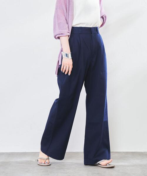 coen（コーエン）の「ソフトコットン2タックチノパンツ（チノパンツ・レディース・ベージュ/ネイビー/イエロー・M/S/L）」の20枚目の写真