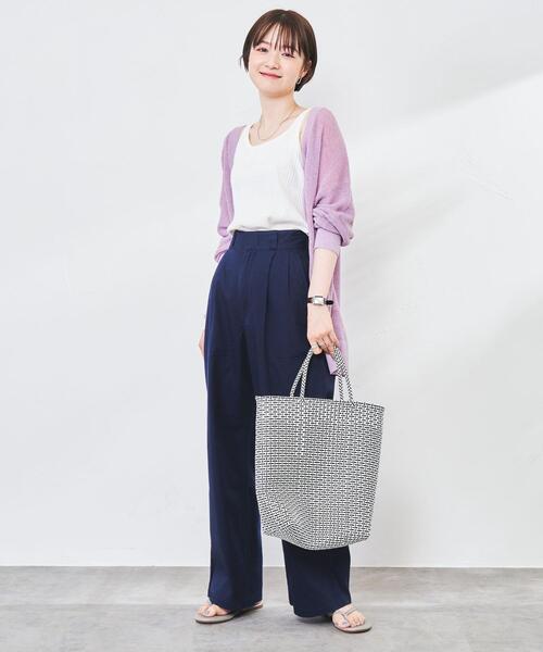 coen（コーエン）の「ソフトコットン2タックチノパンツ（チノパンツ・レディース・ベージュ/ネイビー/イエロー・M/S/L）」の9枚目の写真