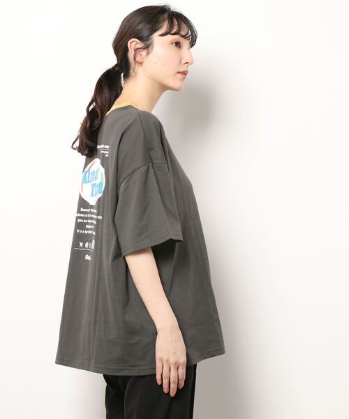 SpRay(スプレイ)の「オーバルロゴリンガー Tシャツ(Tシャツ/カットソー・レディース・オフホワイト/ピンク/ブルー/ミント/オートミール/スミクロ・FREE)」の7枚目の写真