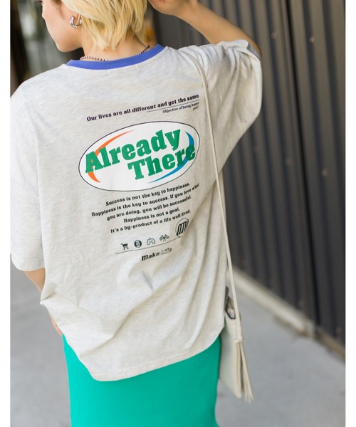 SpRay(スプレイ)の「オーバルロゴリンガー Tシャツ(Tシャツ/カットソー・レディース・オフホワイト/ピンク/ブルー/ミント/オートミール/スミクロ・FREE)」の4枚目の写真