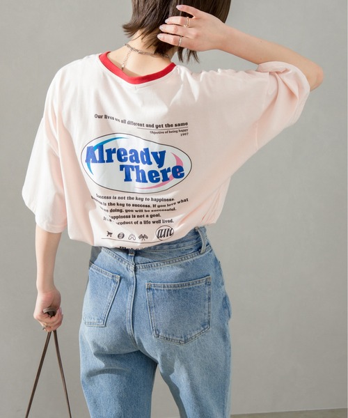 SpRay(スプレイ)の「オーバルロゴリンガー Tシャツ(Tシャツ/カットソー・レディース・オフホワイト/ピンク/ブルー/ミント/オートミール/スミクロ・FREE)」の1枚目の写真