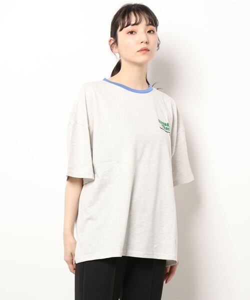 SpRay(スプレイ)の「オーバルロゴリンガー Tシャツ(Tシャツ/カットソー・レディース・オフホワイト/ピンク/ブルー/ミント/オートミール/スミクロ・FREE)」の18枚目の写真