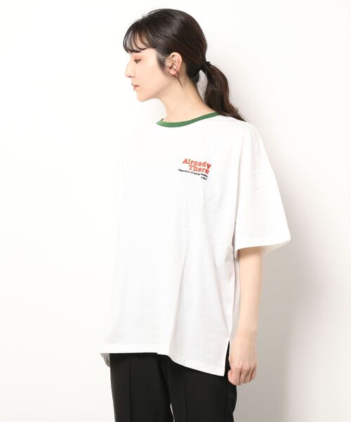 SpRay(スプレイ)の「オーバルロゴリンガー Tシャツ(Tシャツ/カットソー・レディース・オフホワイト/ピンク/ブルー/ミント/オートミール/スミクロ・FREE)」の17枚目の写真