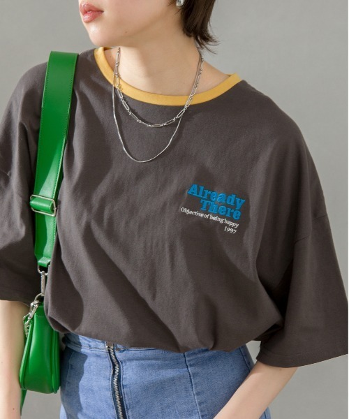SpRay(スプレイ)の「オーバルロゴリンガー Tシャツ(Tシャツ/カットソー・レディース・オフホワイト/ピンク/ブルー/ミント/オートミール/スミクロ・FREE)」の22枚目の写真