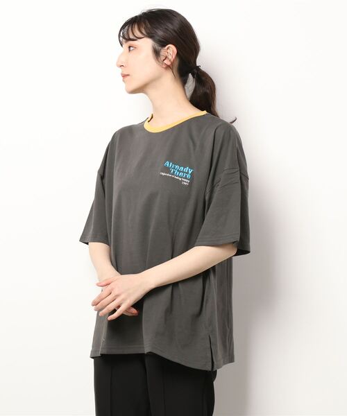 SpRay(スプレイ)の「オーバルロゴリンガー Tシャツ(Tシャツ/カットソー・レディース・オフホワイト/ピンク/ブルー/ミント/オートミール/スミクロ・FREE)」の15枚目の写真