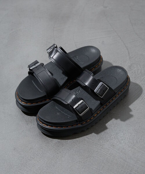 Dr. Martens（ドクターマーチン）の「Dr.Martens/ドクターマーチン MYLES BRANDO（サンダル・レディース・ブラック/ベージュ・4/5/6/8/9/3/7）」の2枚目の写真