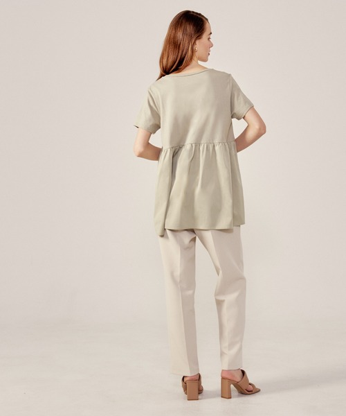 coca（coca）（コカ）の「バック布帛ドッキングトップス（Tシャツ/カットソー・レディース・ホワイト/ブラック/ベージュ・ONE SIZE）」の22枚目の写真