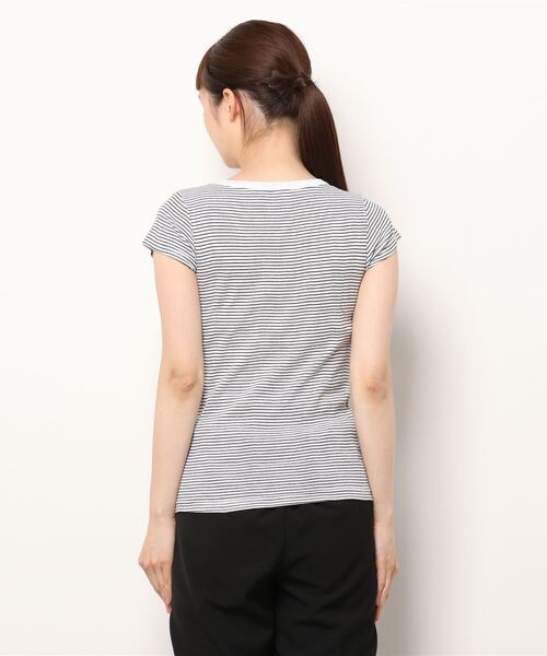 salle de bal(サルデバル)の「Robert P. Miller / ロバート・ピー・ミラー パネルリブ 半袖Tシャツ Tシャツ インナー 807C DRE(Tシャツ/カットソー・レディース・ブラック系その他/ホワイト/グレー/ブラック・FREE)」の6枚目の写真