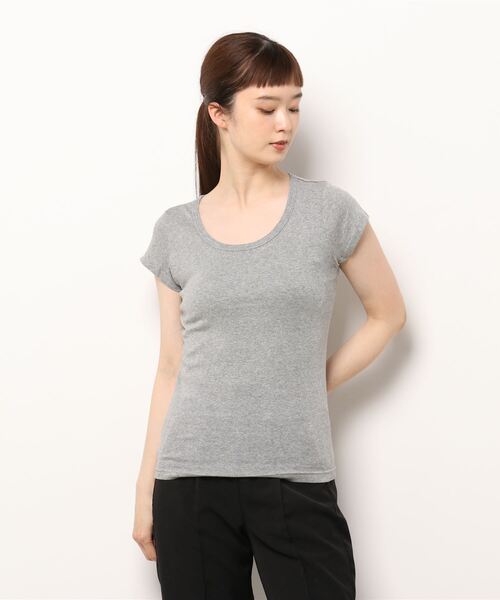 salle de bal(サルデバル)の「Robert P. Miller / ロバート・ピー・ミラー パネルリブ 半袖Tシャツ Tシャツ インナー 807C DRE(Tシャツ/カットソー・レディース・ブラック系その他/ホワイト/グレー/ブラック・FREE)」の21枚目の写真