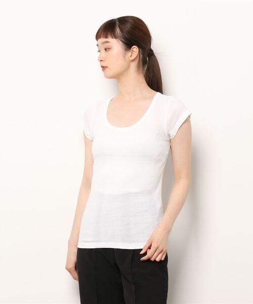 salle de bal(サルデバル)の「Robert P. Miller / ロバート・ピー・ミラー パネルリブ 半袖Tシャツ Tシャツ インナー 807C DRE(Tシャツ/カットソー・レディース・ブラック系その他/ホワイト/グレー/ブラック・FREE)」の22枚目の写真