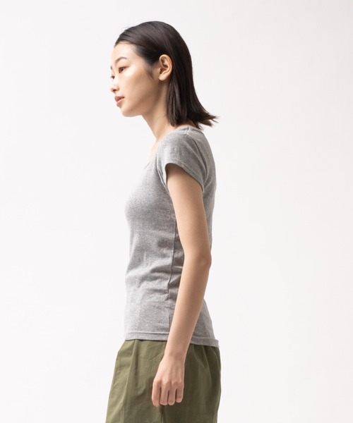 salle de bal(サルデバル)の「Robert P. Miller / ロバート・ピー・ミラー パネルリブ 半袖Tシャツ Tシャツ インナー 807C DRE(Tシャツ/カットソー・レディース・ブラック系その他/ホワイト/グレー/ブラック・FREE)」の17枚目の写真