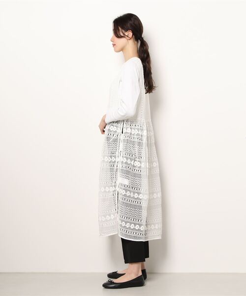 Samansa Mos2(サマンサ モスモス)の「総レースレイヤードワンピース(ワンピース・レディース・ブラック/オフホワイト/キナリ・フリ-)」の14枚目の写真