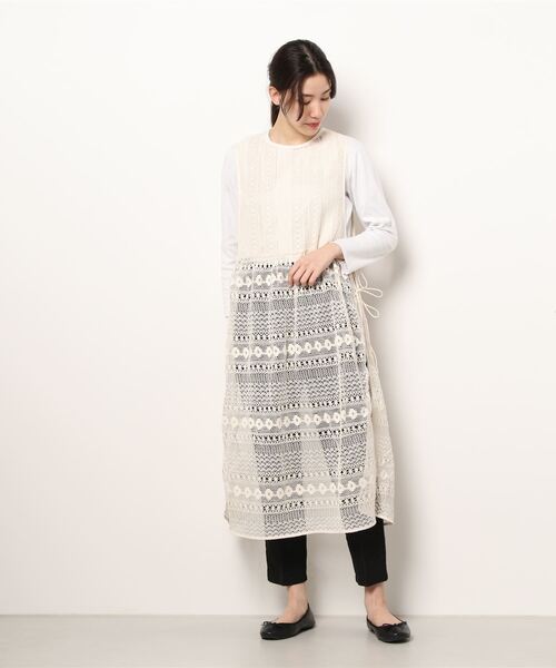 Samansa Mos2(サマンサ モスモス)の「総レースレイヤードワンピース(ワンピース・レディース・ブラック/オフホワイト/キナリ・フリ-)」の17枚目の写真