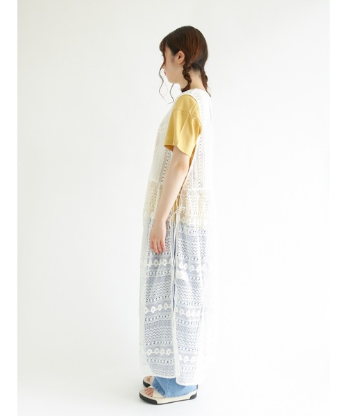 Samansa Mos2(サマンサ モスモス)の「総レースレイヤードワンピース(ワンピース・レディース・ブラック/オフホワイト/キナリ・フリ-)」の8枚目の写真