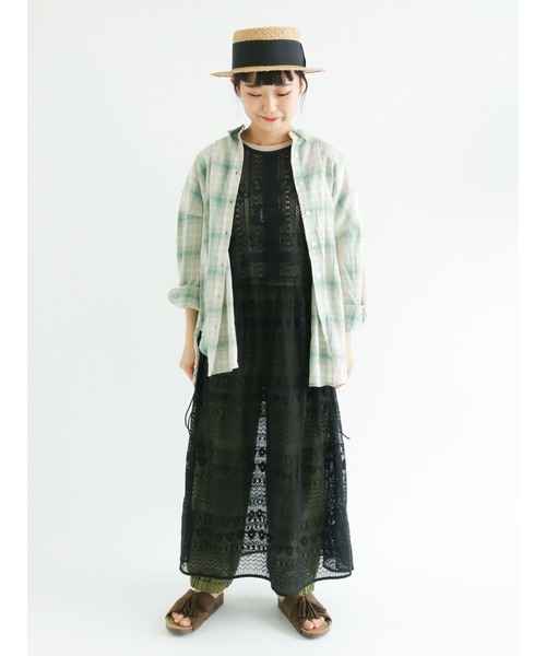 Samansa Mos2(サマンサ モスモス)の「総レースレイヤードワンピース(ワンピース・レディース・ブラック/オフホワイト/キナリ・フリ-)」の4枚目の写真