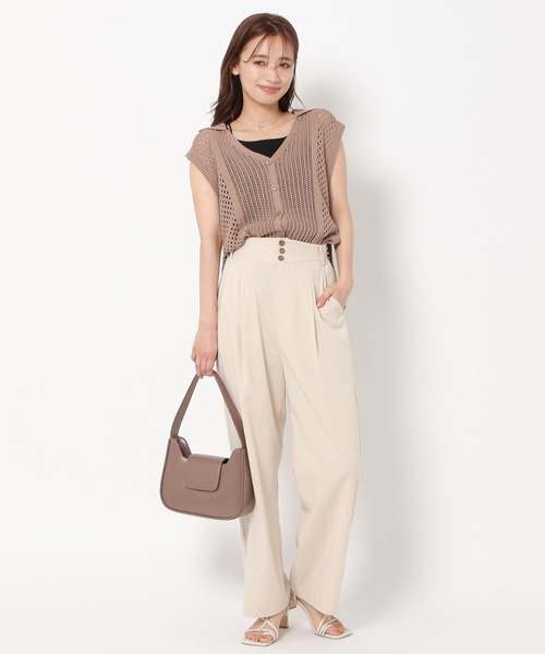 mysty woman(ミスティウーマン)の「カップINアメスリキャミ 285713(キャミソール・レディース・オレンジ/オフホワイト/ブラック・FREE)」の20枚目の写真