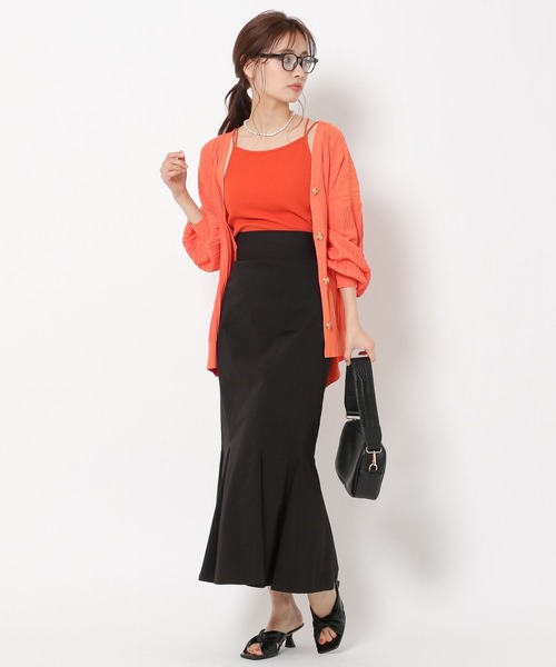 mysty woman(ミスティウーマン)の「カップINアメスリキャミ 285713(キャミソール・レディース・オレンジ/オフホワイト/ブラック・FREE)」の9枚目の写真