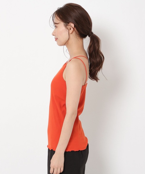 mysty woman(ミスティウーマン)の「カップINアメスリキャミ 285713(キャミソール・レディース・オレンジ/オフホワイト/ブラック・FREE)」の5枚目の写真