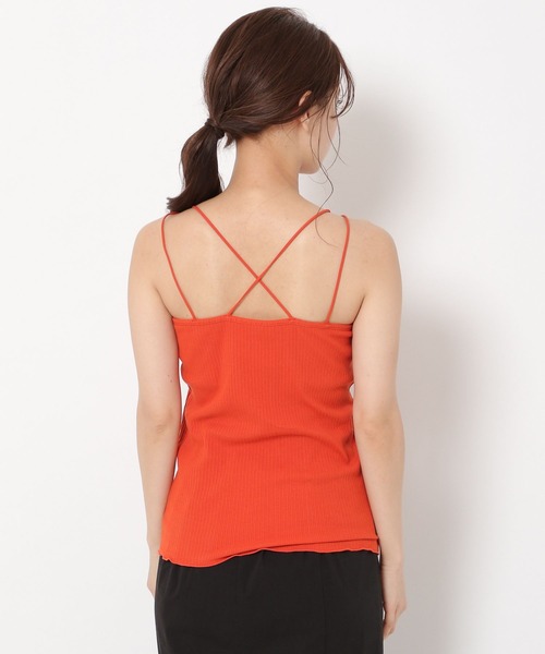 mysty woman(ミスティウーマン)の「カップINアメスリキャミ 285713(キャミソール・レディース・オレンジ/オフホワイト/ブラック・FREE)」の8枚目の写真