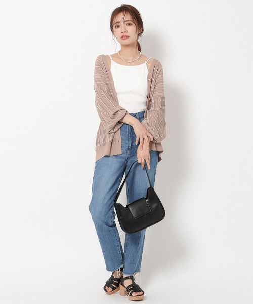 mysty woman(ミスティウーマン)の「カップINアメスリキャミ 285713(キャミソール・レディース・オレンジ/オフホワイト/ブラック・FREE)」の4枚目の写真