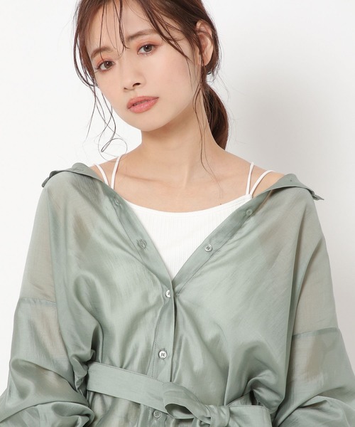 mysty woman(ミスティウーマン)の「カップINアメスリキャミ 285713(キャミソール・レディース・オレンジ/オフホワイト/ブラック・FREE)」の18枚目の写真