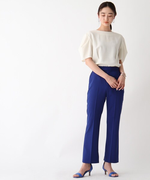 OPAQUE.CLIP（オペークドットクリップ）の「◆ウーリッシュドライストレッチ ぺプラムタックブラウス【WEB限定カラー・サイズ】（シャツ/ブラウス・レディース・ブラウン系その他5/ブルー/オフホワイト/レンガ/ブラック/ライトベージュ・40/38/42）」の15枚目の写真