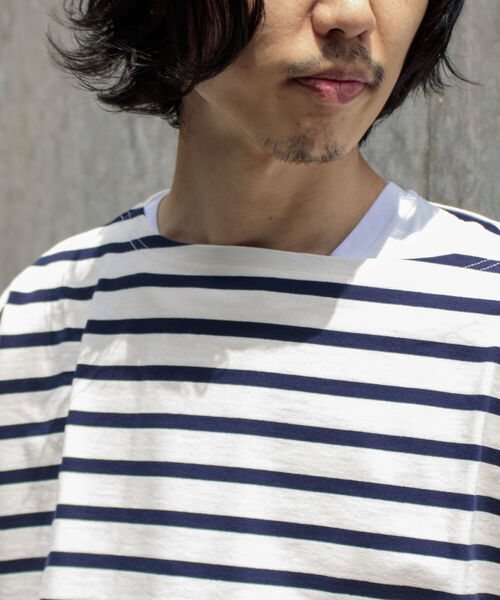 GLOSTER(グロスター)の「【GLOSTER/グロスター】フレンチビッグバスクシャツ ショートスリーブ(Tシャツ/カットソー・メンズ・グリーン/ブラック×ホワイト/ホワイト×ネイビー/ホワイト×ブルー・FREE)」の10枚目の写真