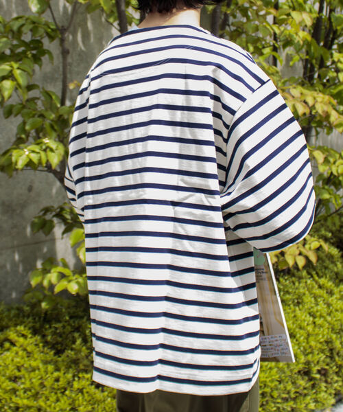 GLOSTER(グロスター)の「【GLOSTER/グロスター】フレンチビッグバスクシャツ ショートスリーブ(Tシャツ/カットソー・メンズ・グリーン/ブラック×ホワイト/ホワイト×ネイビー/ホワイト×ブルー・FREE)」の12枚目の写真
