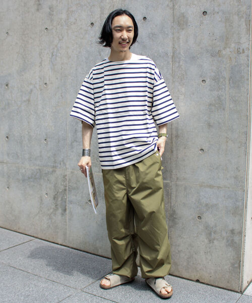 GLOSTER(グロスター)の「【GLOSTER/グロスター】フレンチビッグバスクシャツ ショートスリーブ(Tシャツ/カットソー・メンズ・グリーン/ブラック×ホワイト/ホワイト×ネイビー/ホワイト×ブルー・FREE)」の14枚目の写真