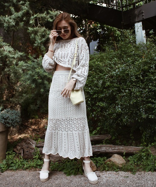 esutoreja（エストレジャ）の「クローシェイニット（ニット/セーター・レディース・ブラック/ベージュ/アイボリー・FREE）」の5枚目の写真