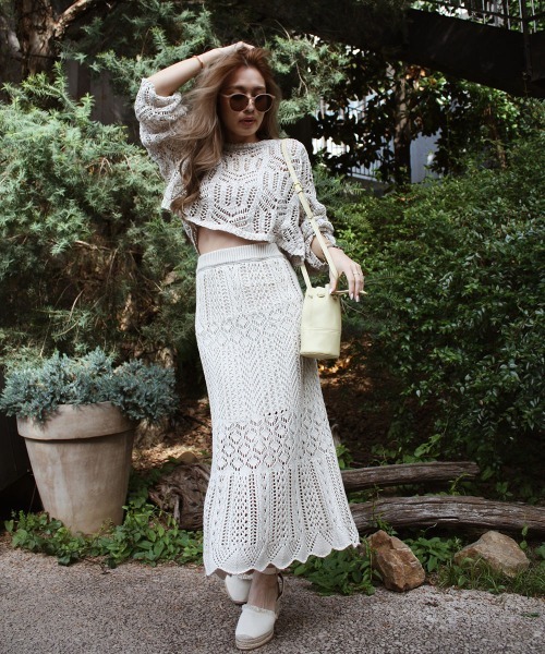 esutoreja（エストレジャ）の「クローシェイニット（ニット/セーター・レディース・ブラック/ベージュ/アイボリー・FREE）」の6枚目の写真