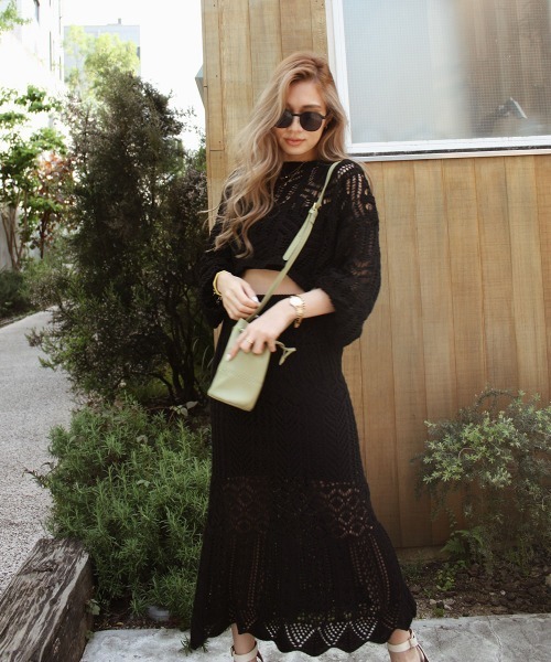 esutoreja（エストレジャ）の「クローシェイニット（ニット/セーター・レディース・ブラック/ベージュ/アイボリー・FREE）」の11枚目の写真