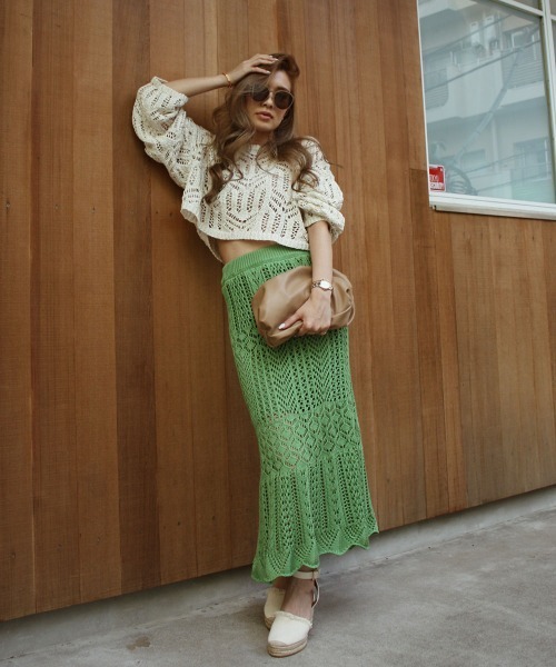 esutoreja（エストレジャ）の「クローシェイニット（ニット/セーター・レディース・ブラック/ベージュ/アイボリー・FREE）」の12枚目の写真