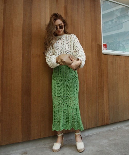 esutoreja（エストレジャ）の「クローシェイニット（ニット/セーター・レディース・ブラック/ベージュ/アイボリー・FREE）」の13枚目の写真