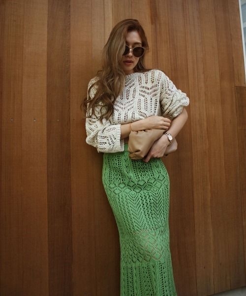 esutoreja（エストレジャ）の「クローシェイニット（ニット/セーター・レディース・ブラック/ベージュ/アイボリー・FREE）」の15枚目の写真