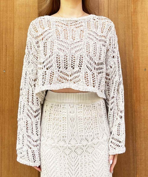 esutoreja（エストレジャ）の「クローシェイニット（ニット/セーター・レディース・ブラック/ベージュ/アイボリー・FREE）」の16枚目の写真