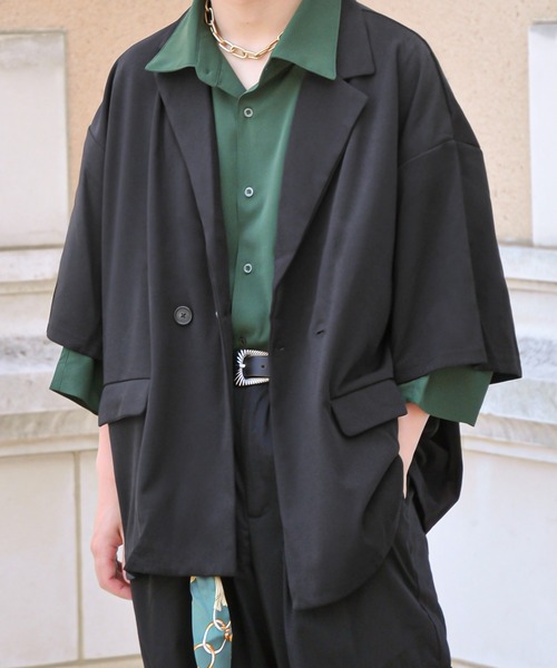 NILWAY（ニルウェイ）の「ケアフリートロミオーバーサイズドルマンレギュラーカラーシャツ（シャツ/ブラウス・メンズ・ライトグレー/ブラック/ネイビー/オフホワイト/ブルー/チャコール/ダークグリーン・MEDIUM/LARGE）」の5枚目の写真