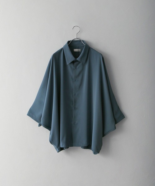 NILWAY（ニルウェイ）の「ケアフリートロミオーバーサイズドルマンレギュラーカラーシャツ（シャツ/ブラウス・メンズ・ライトグレー/ブラック/ネイビー/オフホワイト/ブルー/チャコール/ダークグリーン・MEDIUM/LARGE）」の11枚目の写真