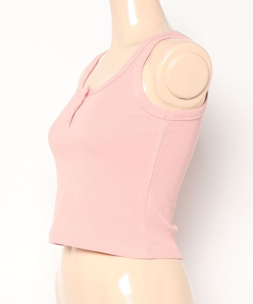 BLUEEAST（ブルーイースト）の「フロントボタンリブタンクトップ（タンクトップ・レディース・ホワイト/ブラウン/ピンク/ブルー/グリーン/ブラック・MEDIUM）」の7枚目の写真