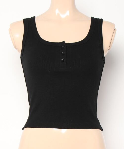 BLUEEAST（ブルーイースト）の「フロントボタンリブタンクトップ（タンクトップ・レディース・ホワイト/ブラウン/ピンク/ブルー/グリーン/ブラック・MEDIUM）」の10枚目の写真
