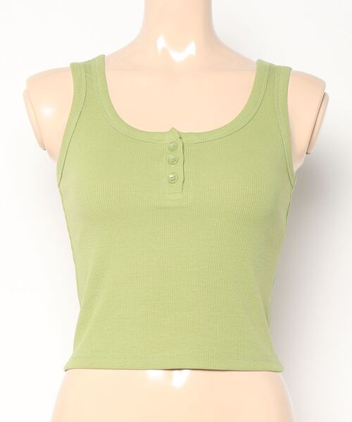 BLUEEAST（ブルーイースト）の「フロントボタンリブタンクトップ（タンクトップ・レディース・ホワイト/ブラウン/ピンク/ブルー/グリーン/ブラック・MEDIUM）」の12枚目の写真