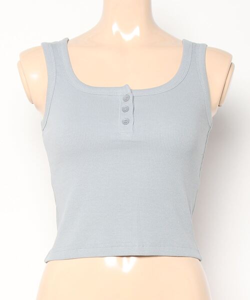 BLUEEAST（ブルーイースト）の「フロントボタンリブタンクトップ（タンクトップ・レディース・ホワイト/ブラウン/ピンク/ブルー/グリーン/ブラック・MEDIUM）」の15枚目の写真