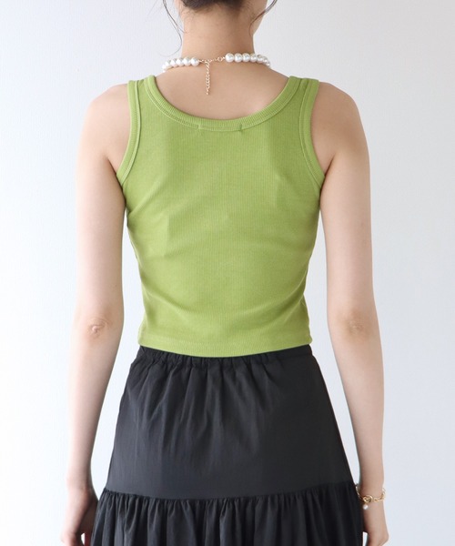 BLUEEAST（ブルーイースト）の「フロントボタンリブタンクトップ（タンクトップ・レディース・ホワイト/ブラウン/ピンク/ブルー/グリーン/ブラック・MEDIUM）」の18枚目の写真