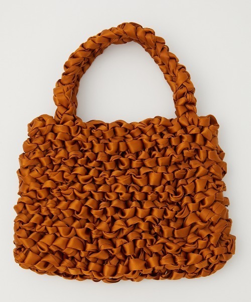 RODEO CROWNS WIDE BOWL(ロデオクラウンズワイドボウル)の「HANDMADE RIBBON BAG(ハンドバッグ・レディース・ブラック/ピンク/キャメル・FREE)」の1枚目の写真